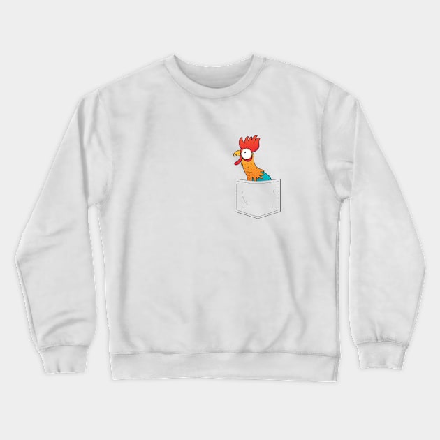 Chicken in breast pocket chicken cock farmer Crewneck Sweatshirt by favoriteshirt